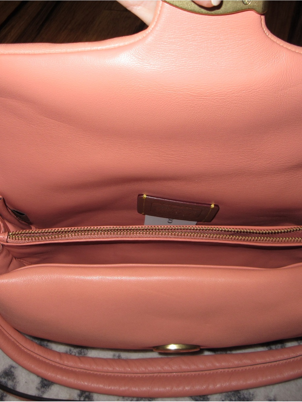Coach Tabby Blush Pink Leather Shoulder Bag with Gold Accent - Picture 3 of 3